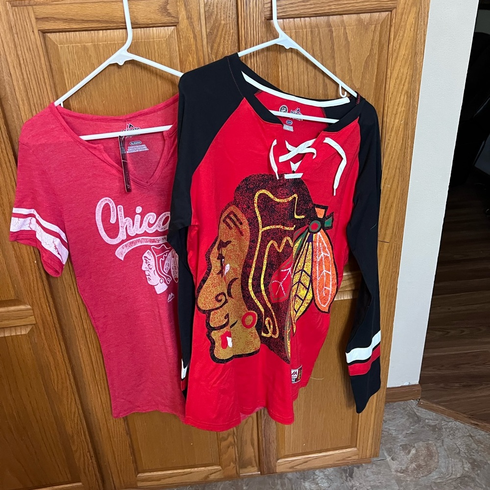 Chicago Blackhawks ladies shirt lot of 2 size XL